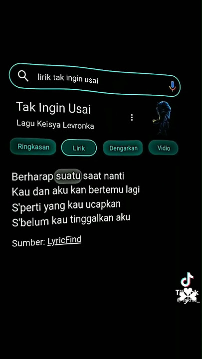 🎵Lirik lagu Tak ingin usai🎼  Subcribe ya dan like ya👍