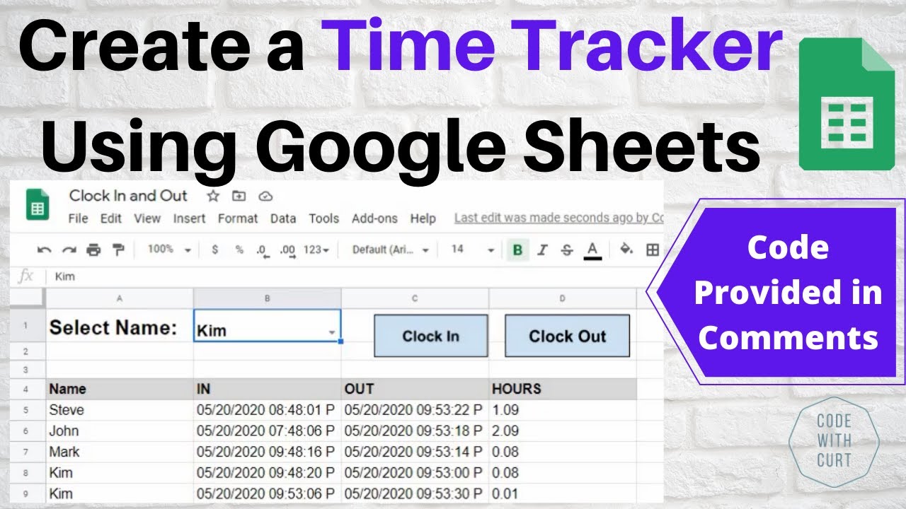 Time Tracker Google Sheets: How create an using Google Apps Script YouTube