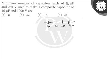 Minimum number of capacitors each of \( 8 \mu \mathrm{F} \) \( \mat...