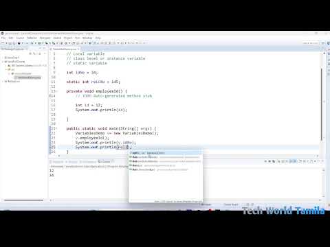 Java Variables Local Class Static Variables in Tamil part 6