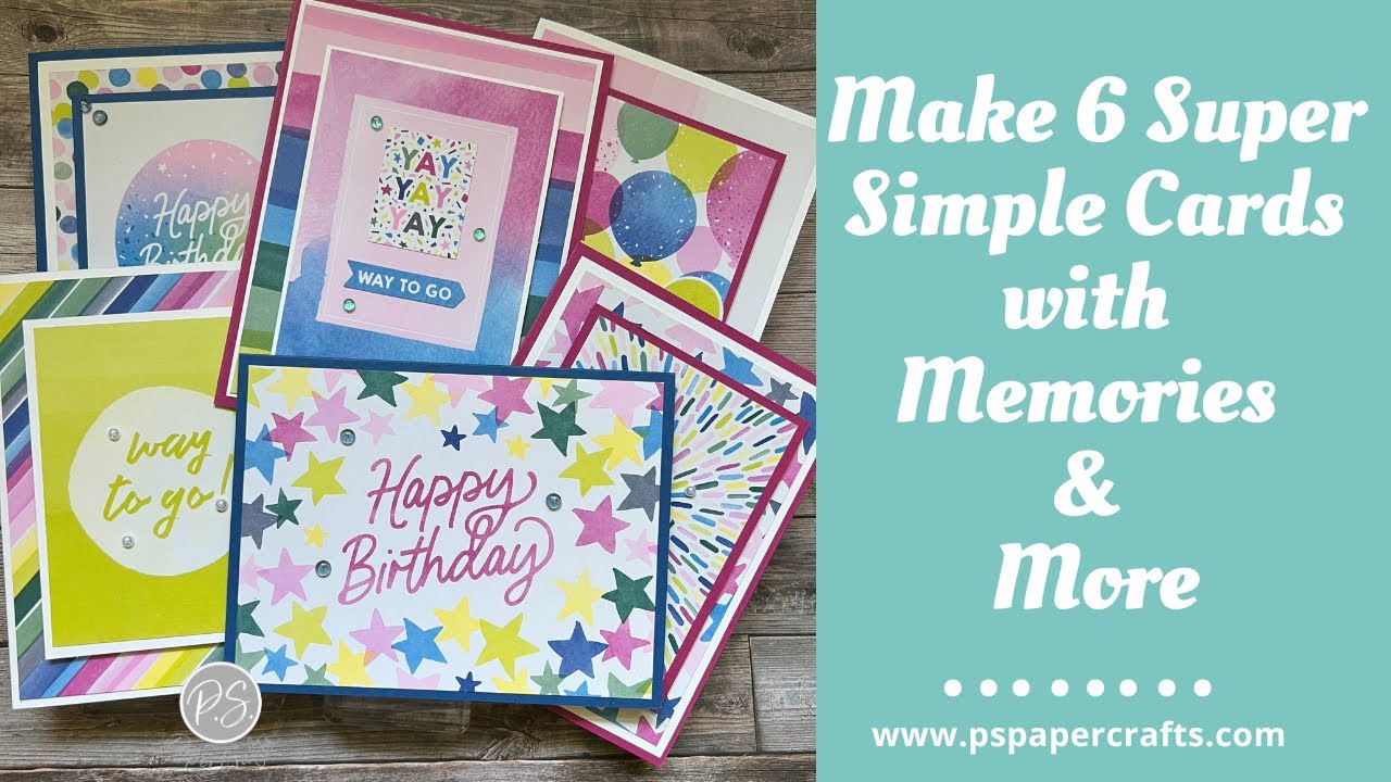 How to make 6 Quick & Easy Cards with Memories & More Cards YouTube