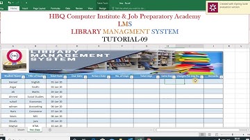 LMS Library Management System in Excel