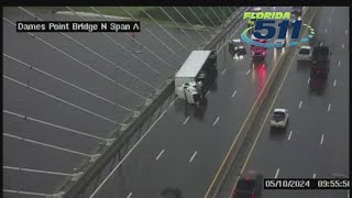 Truck overturns on Dames Point Bridge during severe weather, why didn't city close bridges?