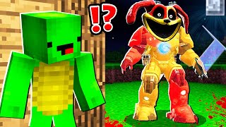 Why Creepy MECHA TITAN DOGDAY ATTACK JJ and MIKEY at 3:00am?  Poppy Playtime in Minecraft Maizen