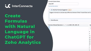 Create Formulas with Natural Language in ChatGPT for Zoho Analytics
