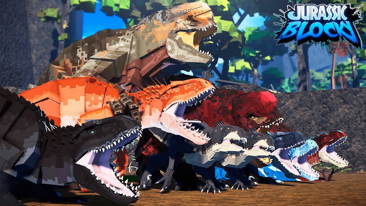 BATALHA DE DINOSSAUROS! D-REX VS. INDOMINUS VS. SCORPIUS!! | ROBLOX Jurassic Blocky