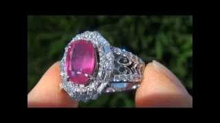 GIA UNHEATED & UNTREATED Ruby & Diamond Cocktail Ring