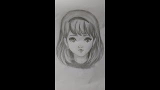 رسم بنت كيوت بالقلم الرصاص / رسم سهل/ رسم بسيط