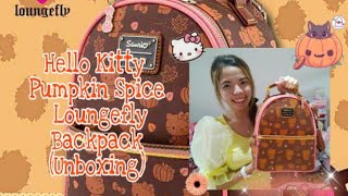  Loungefly Sanrio Hello Kitty Pumpkin Spice Adult Womens  Convertible Mini Backpack Purse