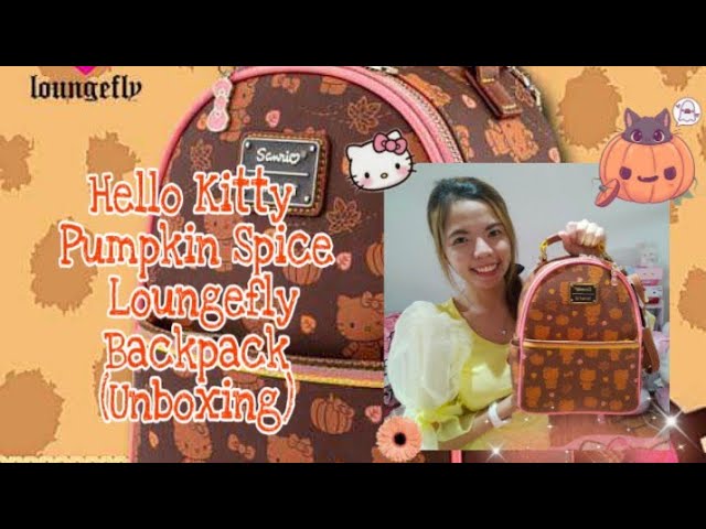  Loungefly Sanrio Hello Kitty Pumpkin Spice Adult Womens  Convertible Mini Backpack Purse