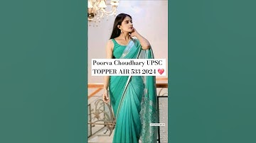 Poorva Choudhary UPSC TOPPER AIR 533 ❣️#upsc #upscmotvation #iasofficer #iasipsentry #shorts #ias