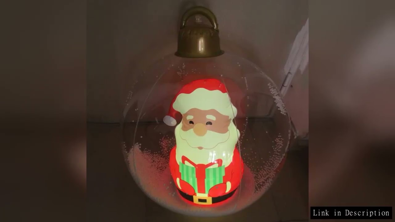 24 Inch Inflatable Christmas Balls Light Up PVC Giant LED Christmas Balloon Snowman Outdoor Inflatab