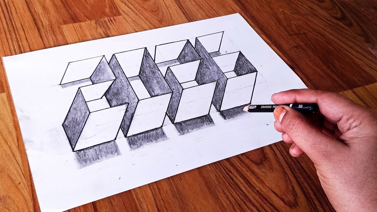 3D-рисунок 2026 шаг за шагом - Оптическая иллюзия в искусстве
