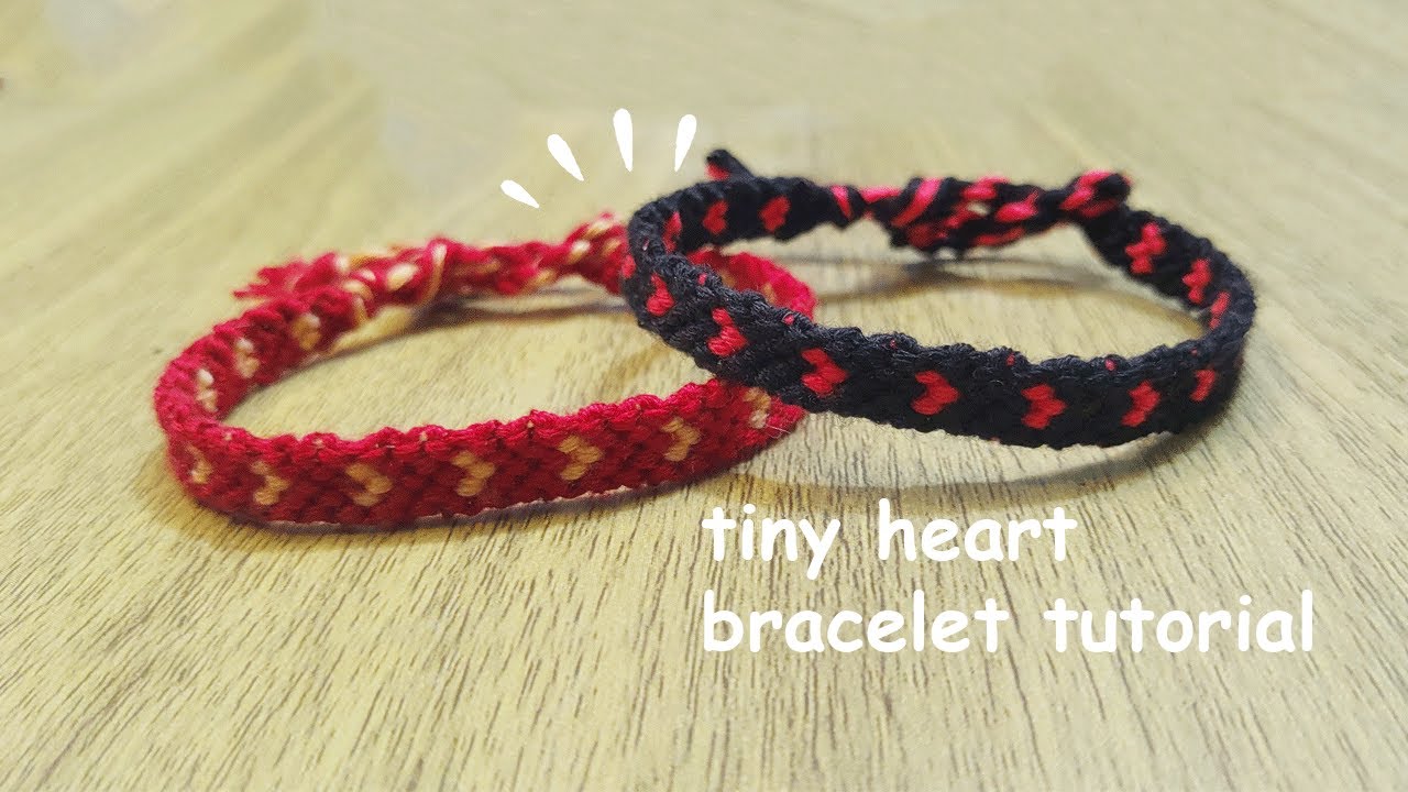 Easy & simple tiny heart friendship bracelet tutorial ♡♡ trangyiyi