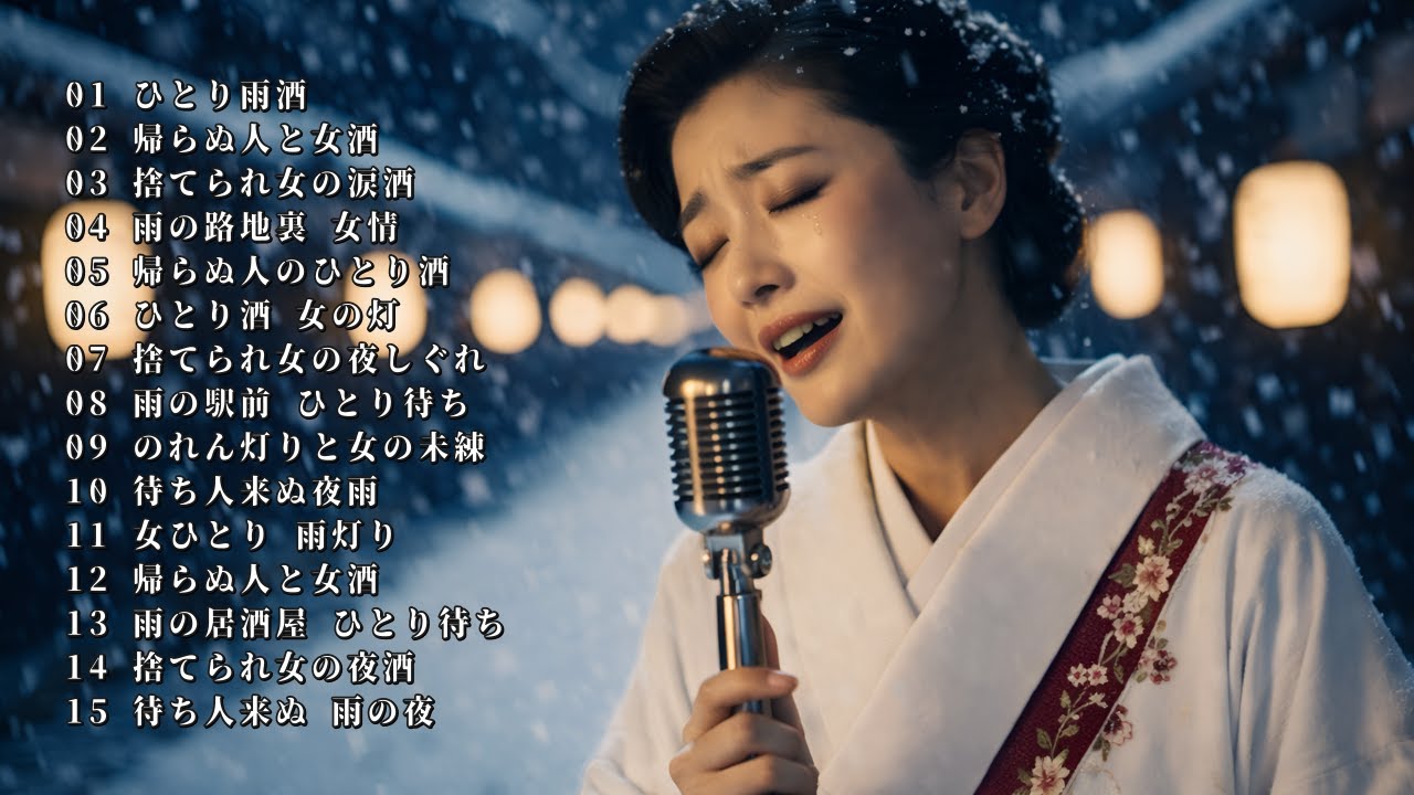【神曲】雪の夜、グラスに映る未練…胸の奥に響く哀愁...心に沁みる昭和演歌名曲メドレー 🍶