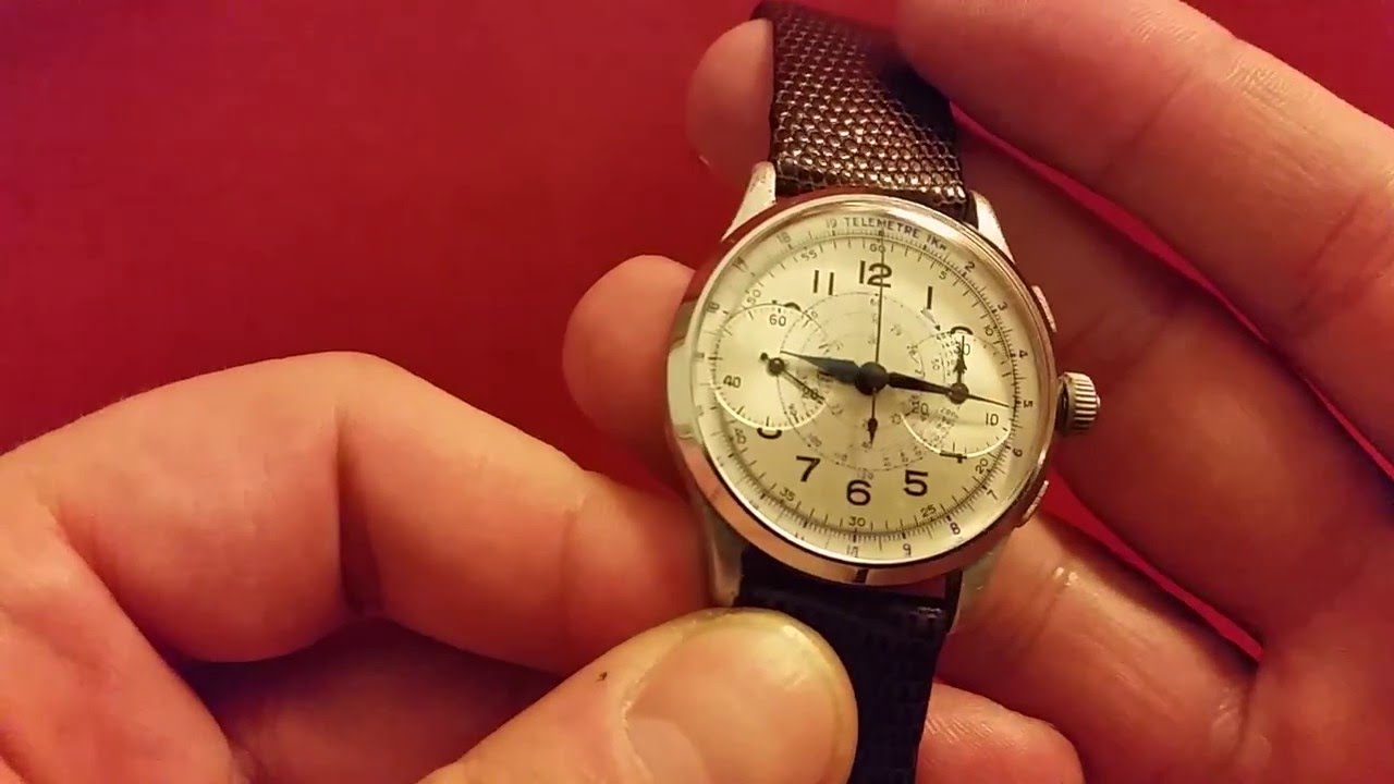 時計 LANLAN 1937 Landeron 47 flyback chronograph vintage watch - YouTube