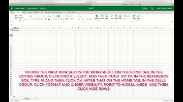 HOW TO HIDE OR UNHIDE FIRST ROW OF THE WORKSHEET IN EXCEL ONEDRIVE