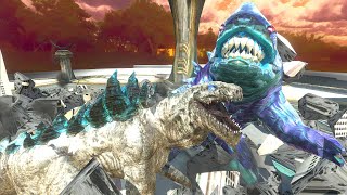 Shin Sharkjira vs. Shin godzilla & Godzilla 98!  Animal Revolt Battle Simulator