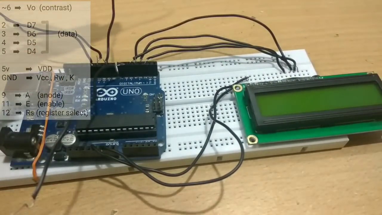 Arduino interfacing with Lcd 16/2