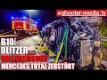 ⛔️  B10: Vollbremsung = Mercedes total zerstört  ⛔️ | 🚒  Feuerwehr befreit Fahrer aus Pkw  🚒