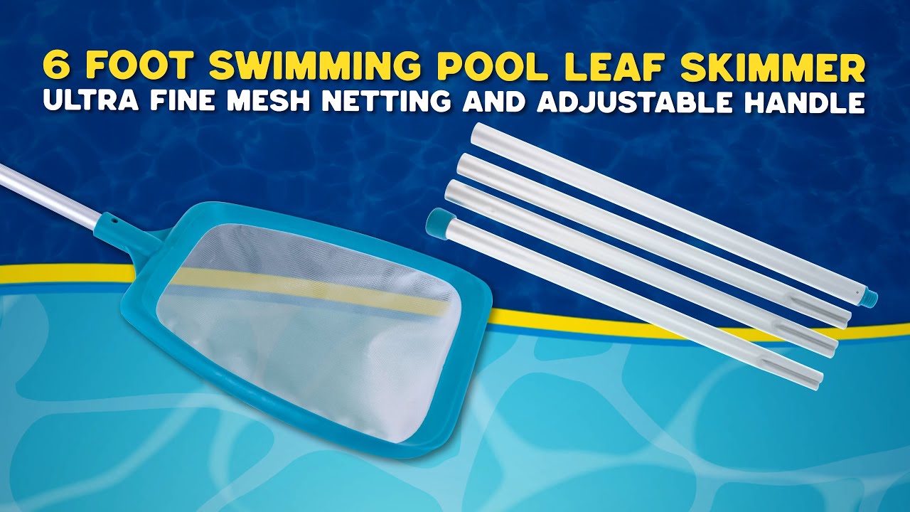 U.S. Pool Supply Swimming Pool 6 Foot Leaf Skimmer Net with 4 Deluxe Aluminum Pole Sections