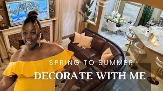 DECORATING MARATHON|Summer Entryway Familyroom Bath & Kitchen Decorate With Me Using a Pop of Color