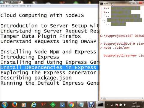 Install Dependencies in Express Project and Running the Default Express Generator App