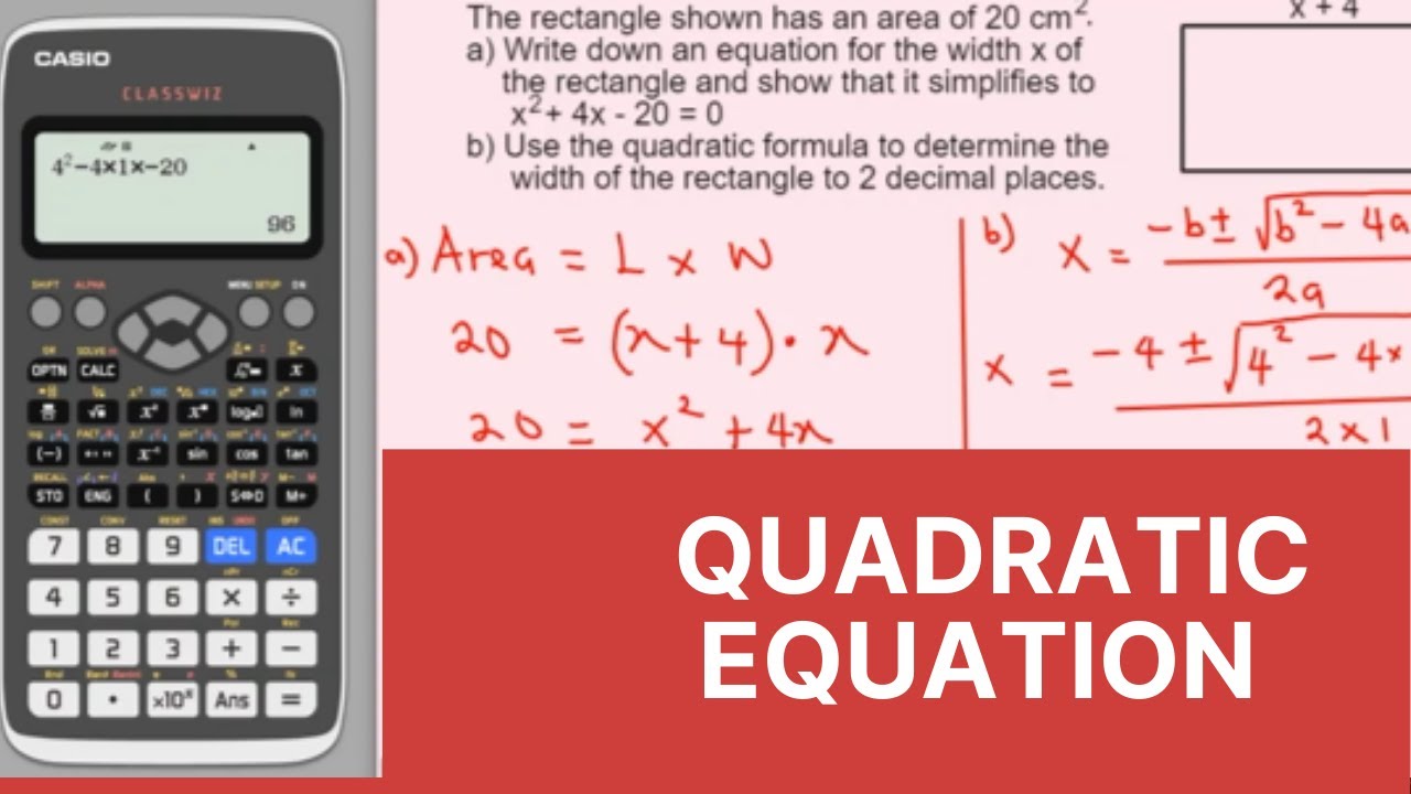 quadratic equation problem solving question