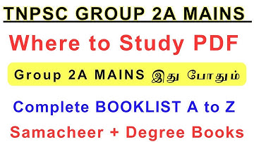 TNPSC GROUP 2A Mains Where to Study Complete Booklist Tamil & English • Group 2A Mains Study Plan