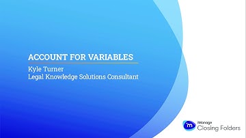 iManage Closing Folders - Account for Variables