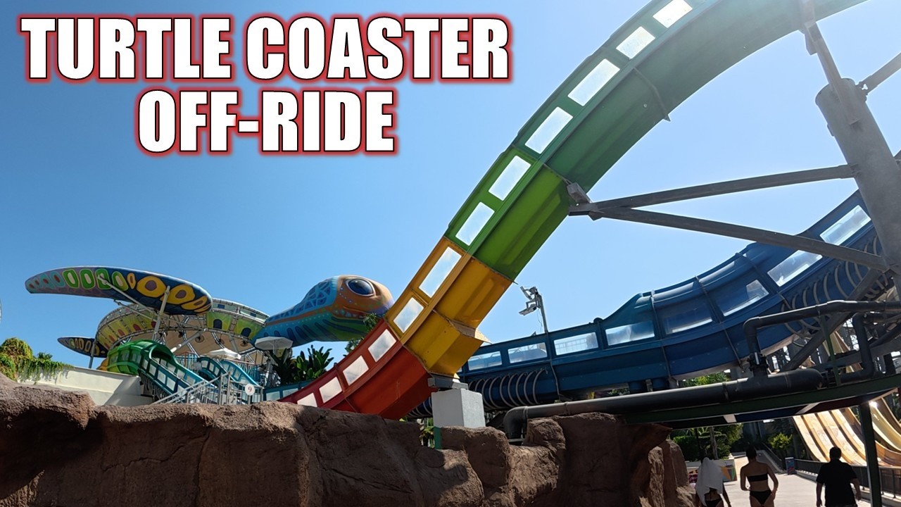 Turtle Coaster Off-Ride Footage (60FPS), Land of Legends ProSlide Water Coaster | Non-Copyright