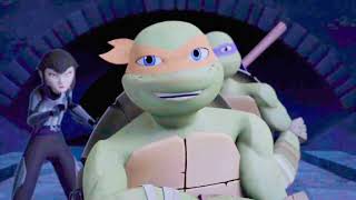 Tmnt 2012 Turtles, April And Karai Escape From Bebop And Rocksteady, And Footbots