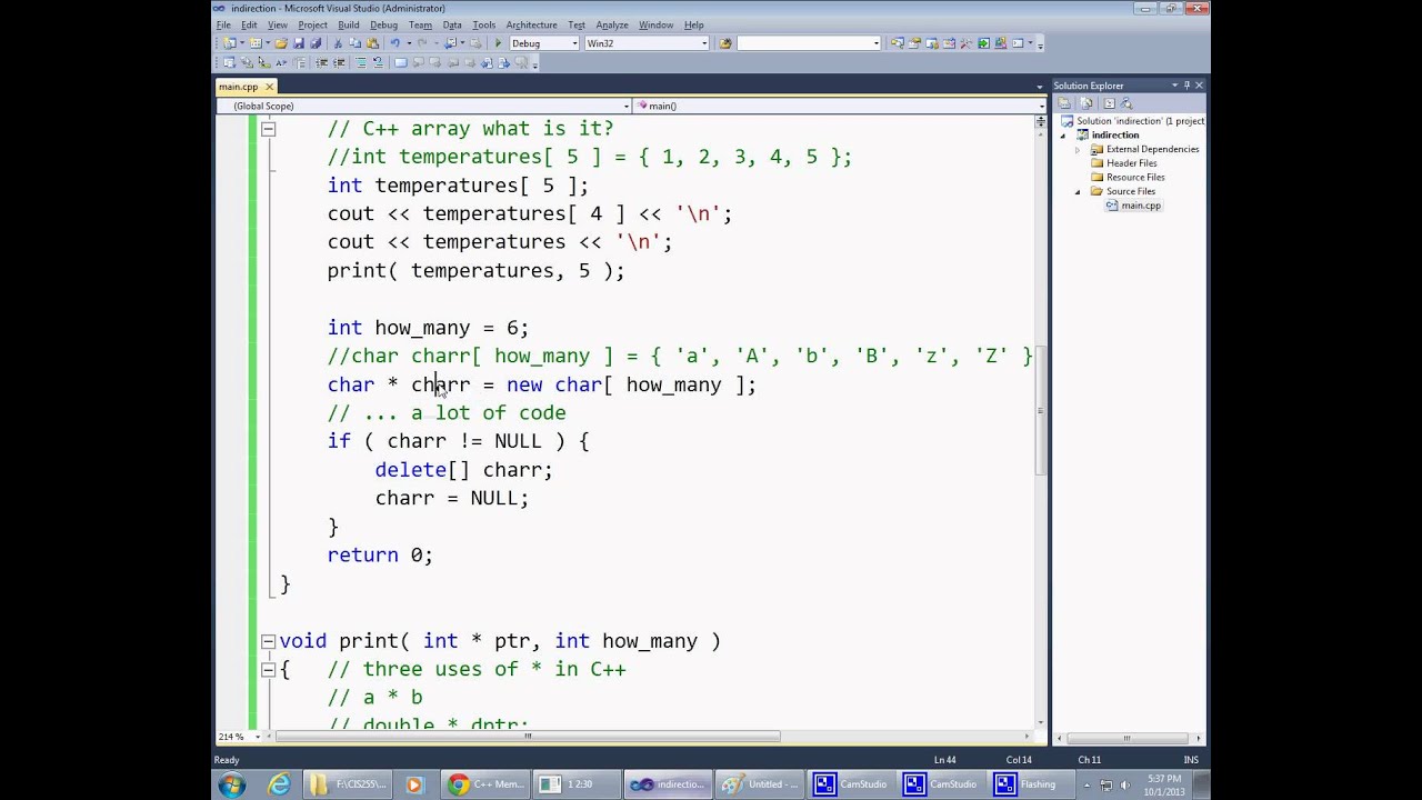 Overview of C++ pointers and arrays Part 11 - YouTube