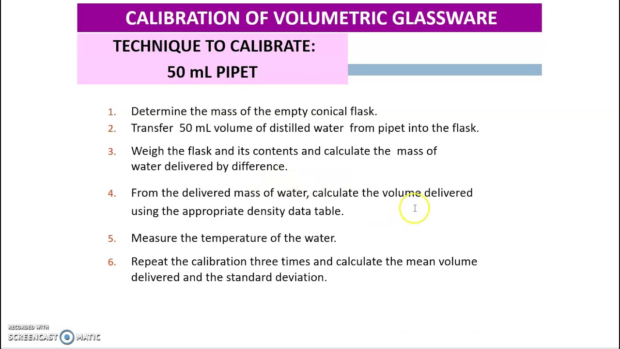 how to calibrate volumetric flask