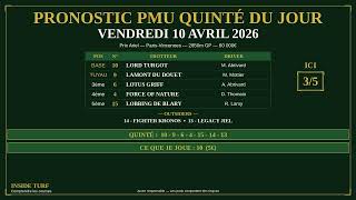 Mon Analyse Du Quinté Prix Ariel Paris-Vincennes Vendredi 10 Avril 2026
