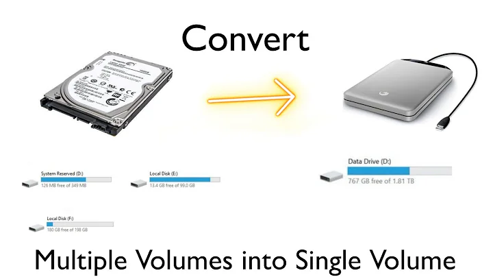 How to turn old hard drives into one large drive in Windows / Combine multiple volume into 1 volume