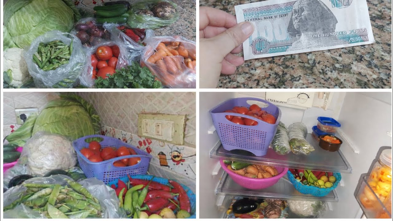 مشتريات من السوق ب 170 💯مليت البيت خير 💥 بحركة ذاكيه 👌🏼 هتوفر معكي في الميزانيه #توفير # روتين يومي 