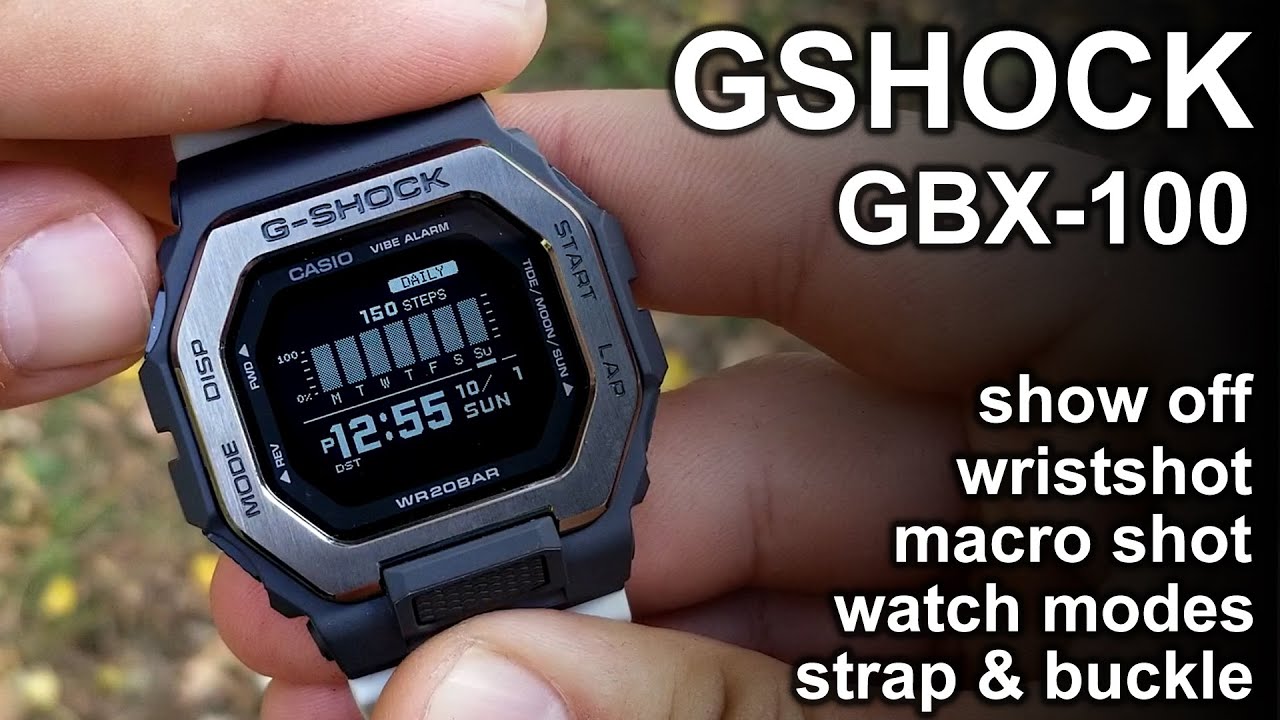 Gshock GBX 100 Wristshot Show off Strap & Buckle Macro