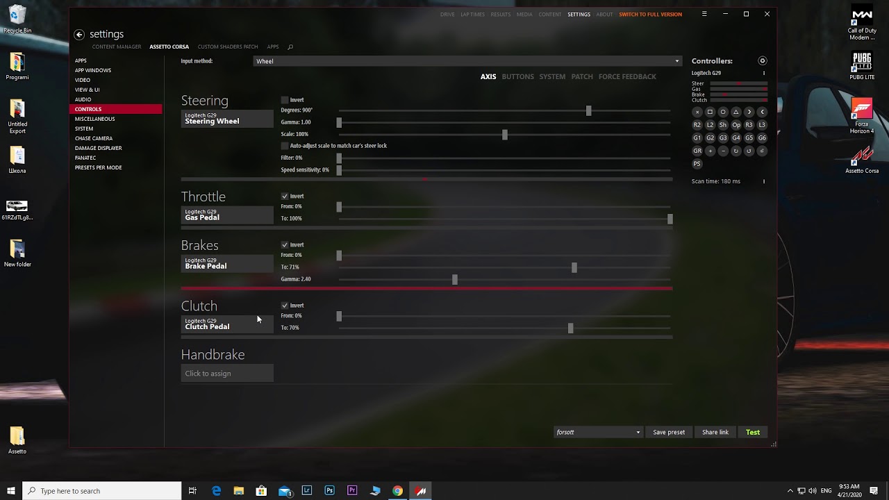 Logitech G G Setting For Assetto Corsa Youtube