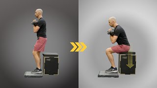 Offset 2 Kettlebell Front Box Squat