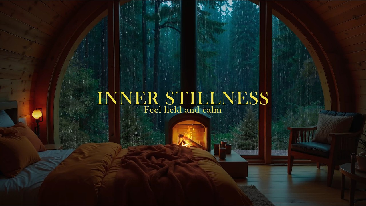 Rainy Night in a Forest Cabin 🌧🌲 | Relaxing Rain & Fire Sounds for Sleep