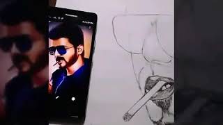 Sarkar First Look Poster Thalapathy Drawing