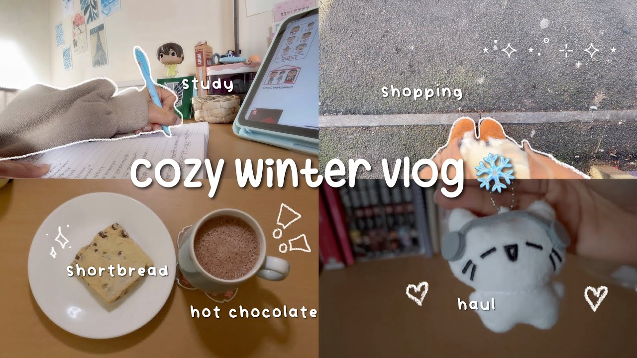 Cozy winter vlog ❄️🧣 study, silent vlog, shopping, hot chocolate, haul, Korean skincare