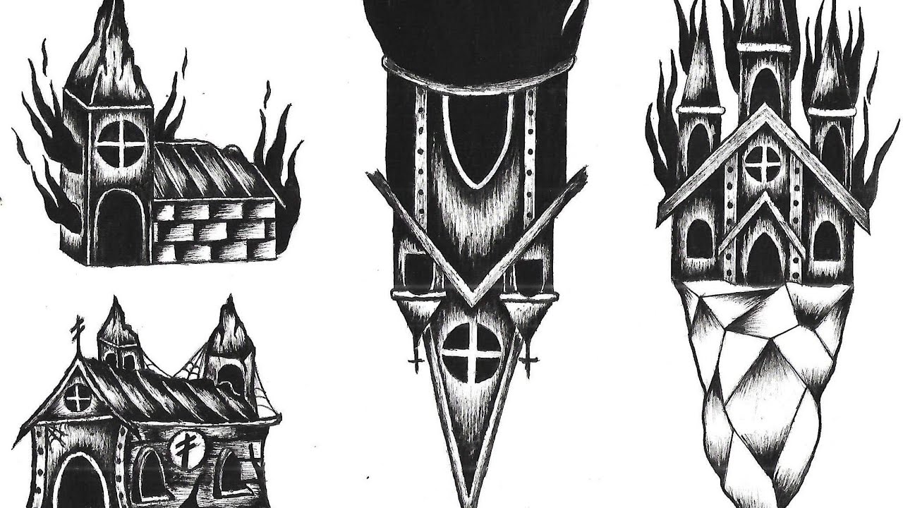 1. Burning Church Tattoo Designs - wide 6