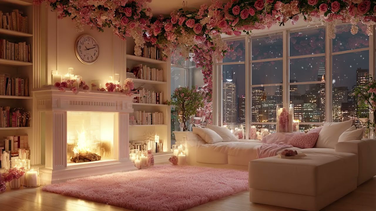 Fireplace Sound & Peaceful Piano Music  Cozy Night Ambience for Relaxing, Reading, Sleep, Study