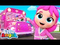 Wheels on the Bus - Pink Party Edition! | Little Angel Kids Songs &amp; Nursery Rhymes