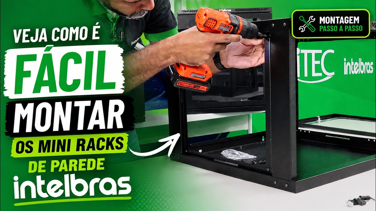 Rack Intelbras 8U x 470mm Desmontável 19” de Parede MRD 847 na