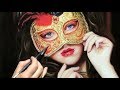 Be my Valentine 🎨 REALISTIC OIL PAINTING VIDEO - Woman with Venetian Mask