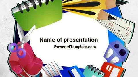 Stationery PowerPoint Template by PoweredTemplate.com