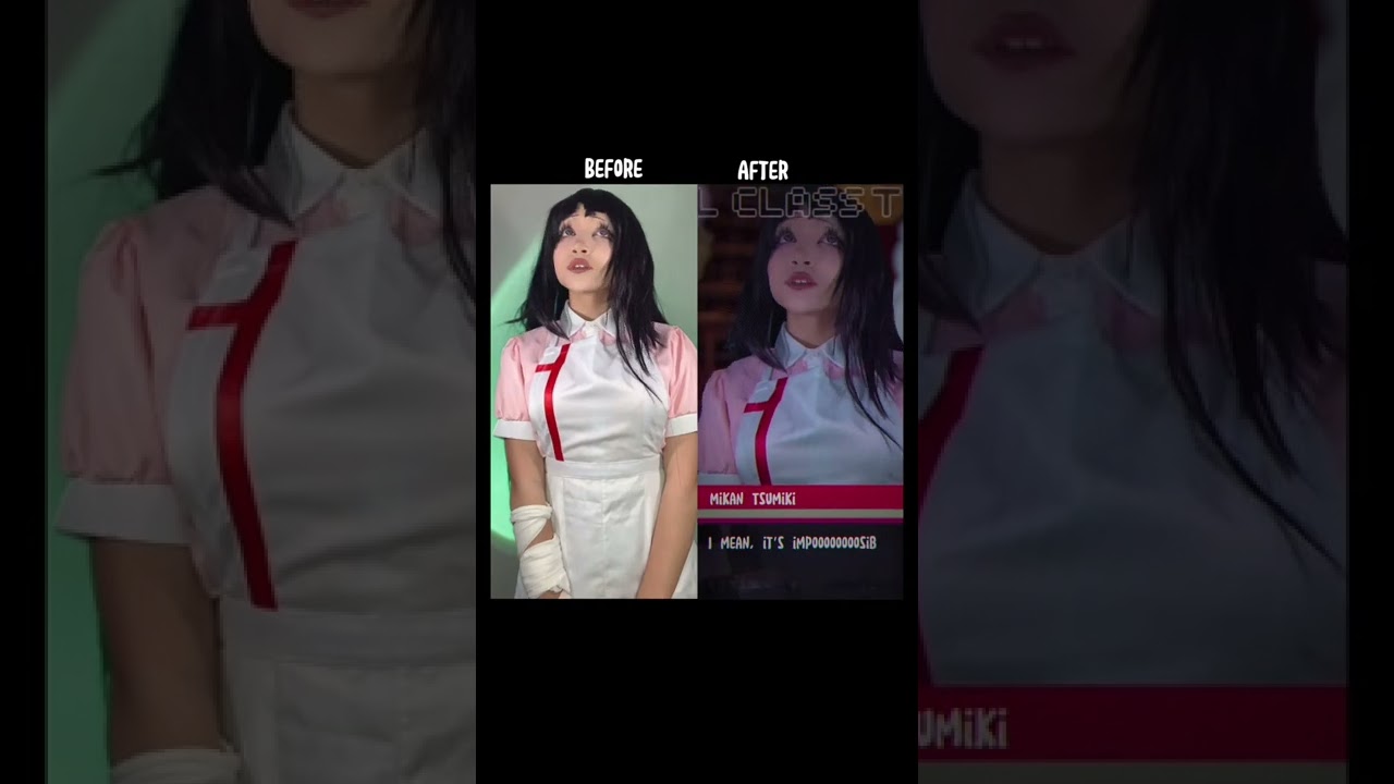 MIKAN TSUMIKI CLASS TRIAL || Editing Before and After #danganronpa #cosplay